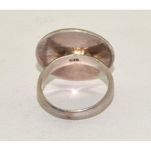 199 - 925 silver polished round shape organic/nut ring size P