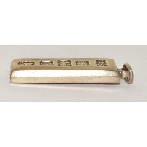 213 - 925 silver full hallmark silver Ingot 31g