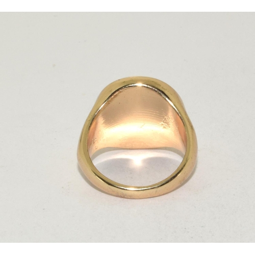 260 - 925 silver gilt gents MOP faced signet ring size L