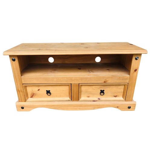 3 - Pine TV/Media Unit having 2 drawers  Height 55cm x depth 44.5  width 108cm