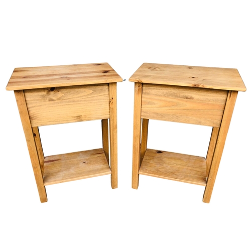 4 - Two Pine Bedside Tables height 73cm width 52.5 depth 35cm