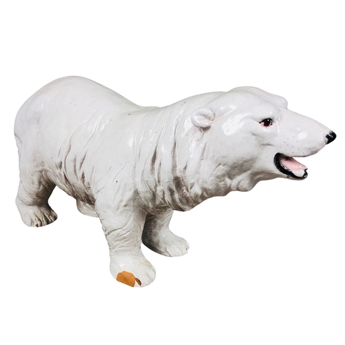 53 - Large Terracotta glazed Polar Bear Ornament