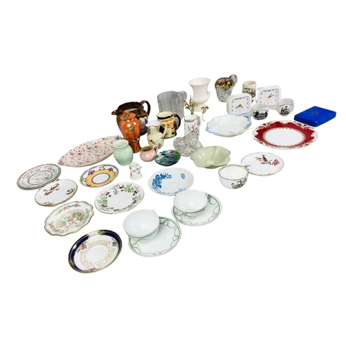 57 - Collection of Plates, Vases, Jugs Etc. to include Carlton lustreware butterfly and moth design balus... 