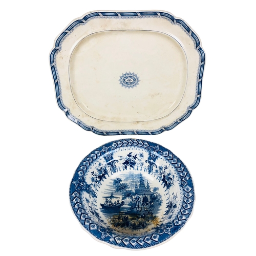 125 - Two Stoneware Dishes Star & Garter