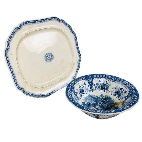 125 - Two Stoneware Dishes Star & Garter