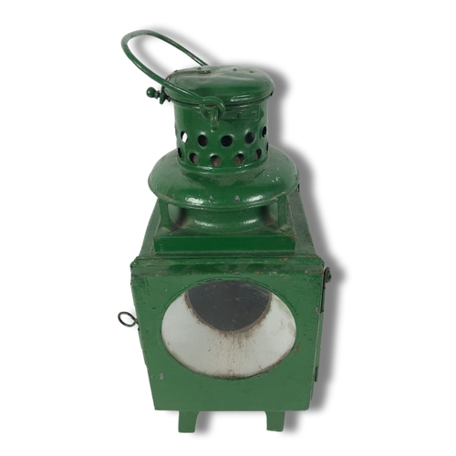 309 - Large 1020's Railway Level Crossing Gates Non Sweating Lantern. 4 Lenses, Paraffin Burner Inside. So... 