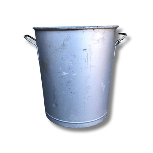 321 - Short Galvanised Bin with Handles Height 43cm Diameter 41cm