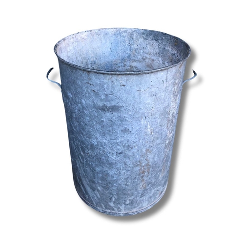 322 - Galvanised Bin with Handles
Height 63cm
Diameter 45cm