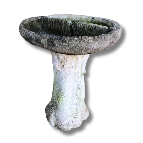 327 - Reconstituted Stone Bird Bath H-77.5cm