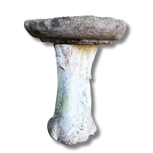 327 - Reconstituted Stone Bird Bath H-77.5cm