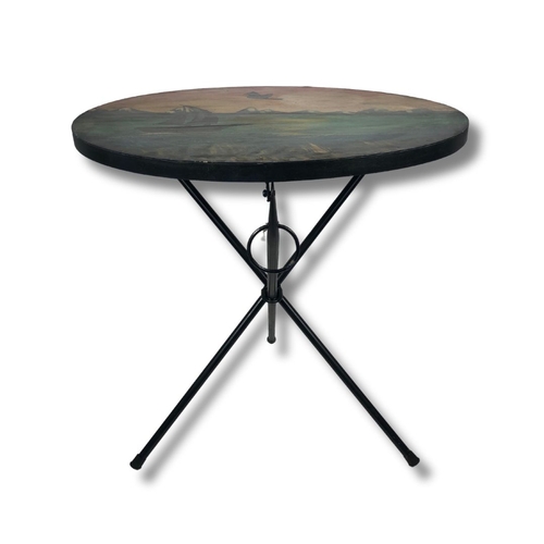 338 - Circular Metal Painted Table with Tip Top