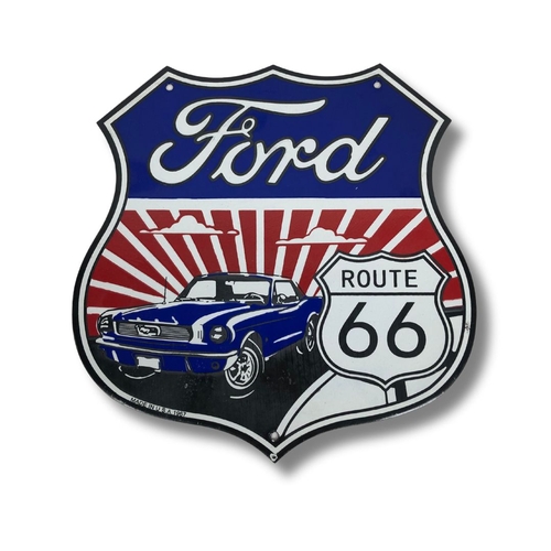 341 - Cast metal Ford Mustang 66 Sign
Size 12