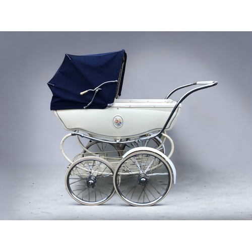 348 - A Large Vintage Silver Cross Pram