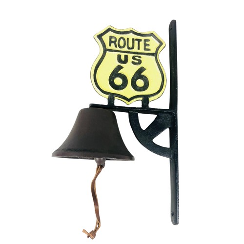 356 - A metal wall hanging Route 66 door bell ref 23