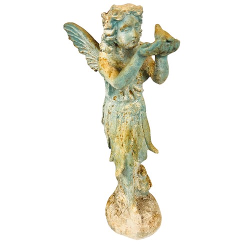 358 - Cast metal vintage design standing garden Fairy ref 36