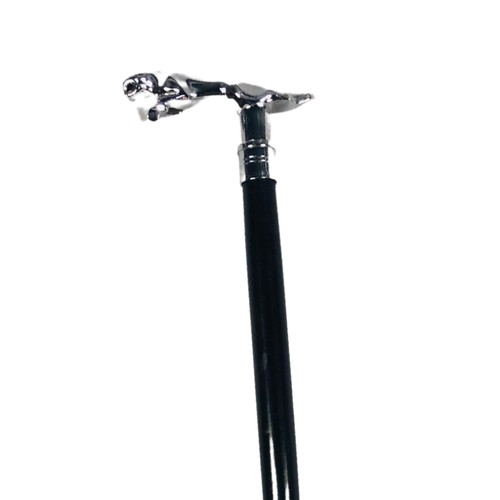 363 - Jaguar handled walking stick on ebonised wood  ref 63