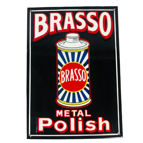 372 - Vitreous metal Brasso sign ref 133