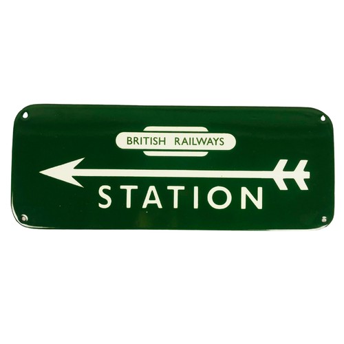 374 - Vitreous metal Station Arrow sign ref 135