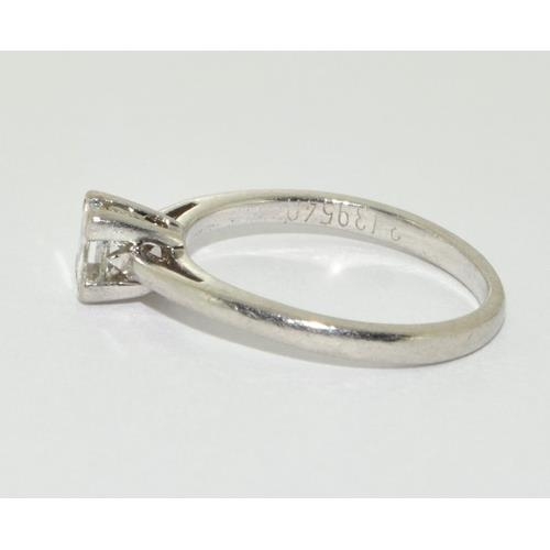 415 - Platinum ladies Diamond solitaire hall marked as Diamond in ring of approx 0.25ct size L