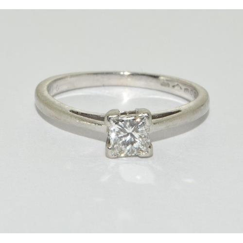 415 - Platinum ladies Diamond solitaire hall marked as Diamond in ring of approx 0.25ct size L