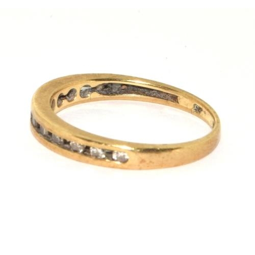 274 - 9ct gold ladies Diamond 1/2 eternity ring hall marked in ring as 0.25ct size N