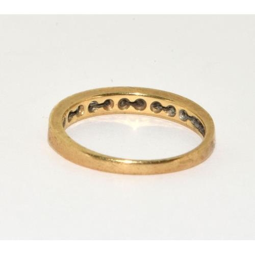 274 - 9ct gold ladies Diamond 1/2 eternity ring hall marked in ring as 0.25ct size N