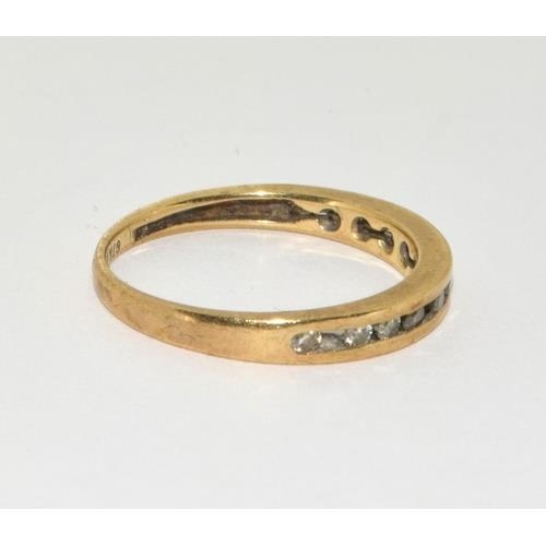 274 - 9ct gold ladies Diamond 1/2 eternity ring hall marked in ring as 0.25ct size N