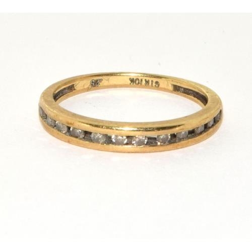 274 - 9ct gold ladies Diamond 1/2 eternity ring hall marked in ring as 0.25ct size N