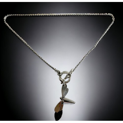 224 - A Dragonfly pendant on chain. By Danon Jewellery.