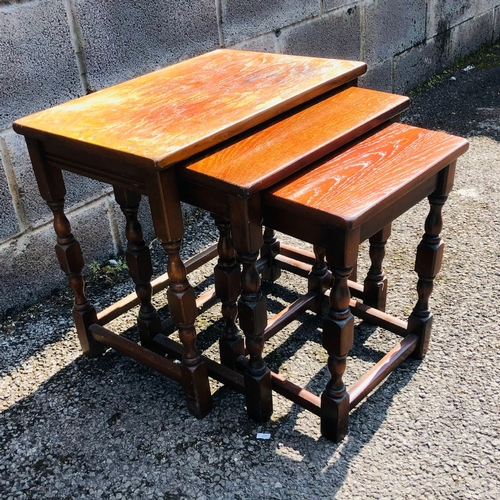 6 - 20thC Nest of 3 Tables. Mahogany?