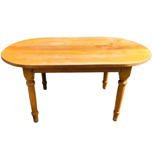 9 - Light oak country cottage table  H 74 x D 1m x L 155cm