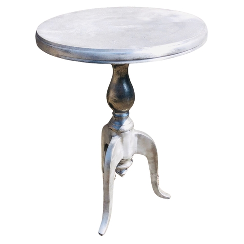 16 - Modern galvanized metal wine table