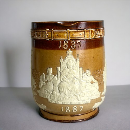 468 - A collection of 19th century Royal Doulton stoneware. Including Queen Victoria 'Golden Jubilee' jug ... 