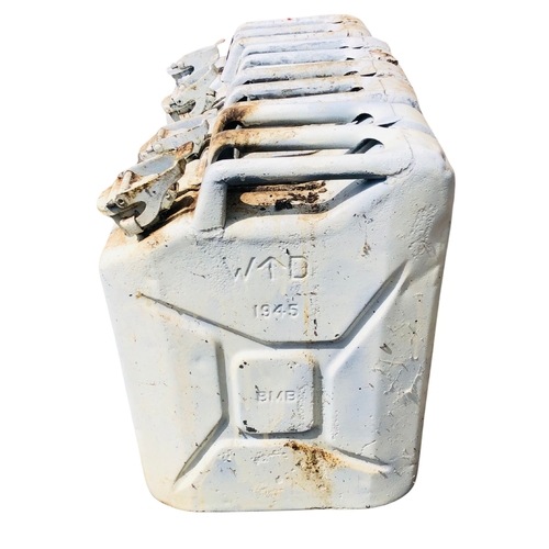 31 - 4 white painted Jerry cans