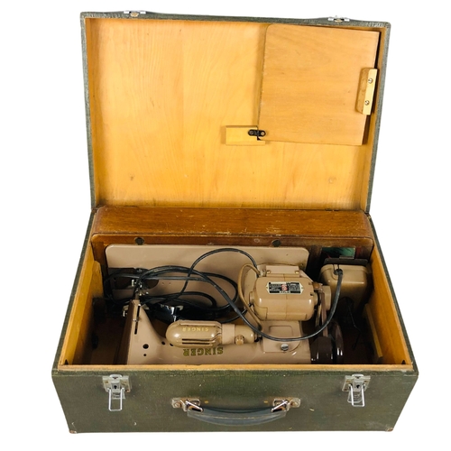 46 - Cased Electric Singer Sewing Machine