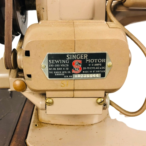 46 - Cased Electric Singer Sewing Machine