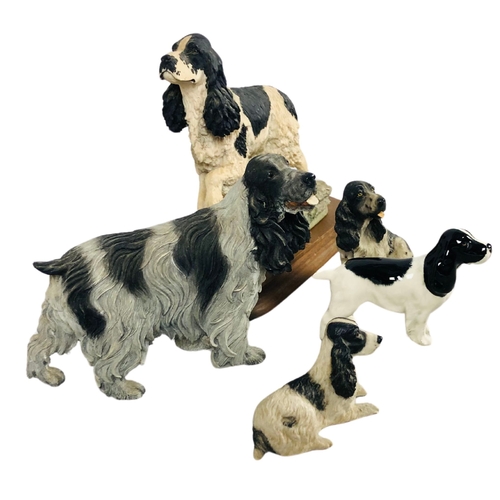 65 - Collection of model spaniels to include Beswick