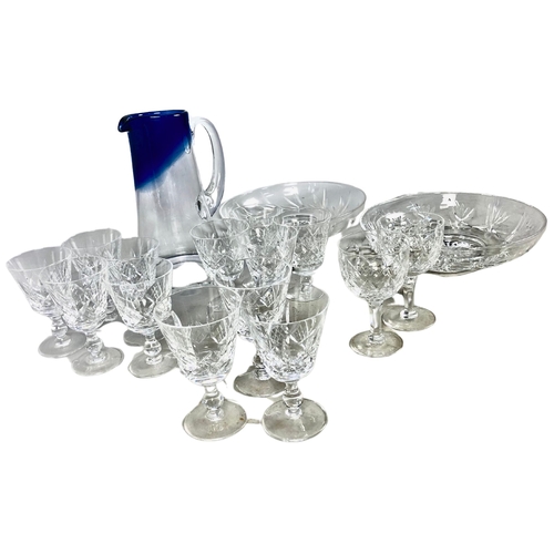 67 - Pair of Stuart crystal bowls  and Jug, Stuart Crystal glasses and lemonade jug