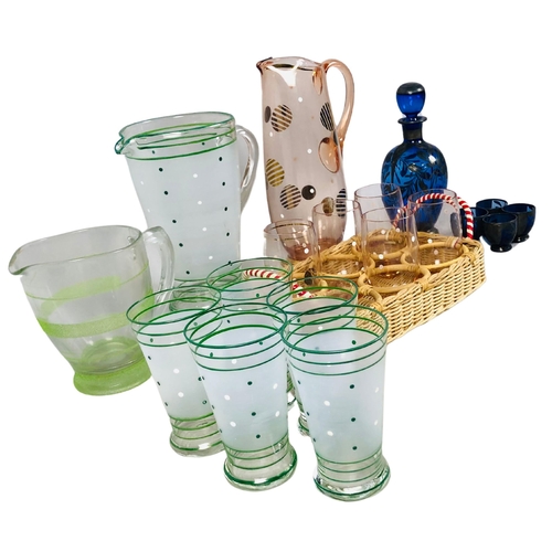 73 - Mid century lemonade glasses and other glass ware