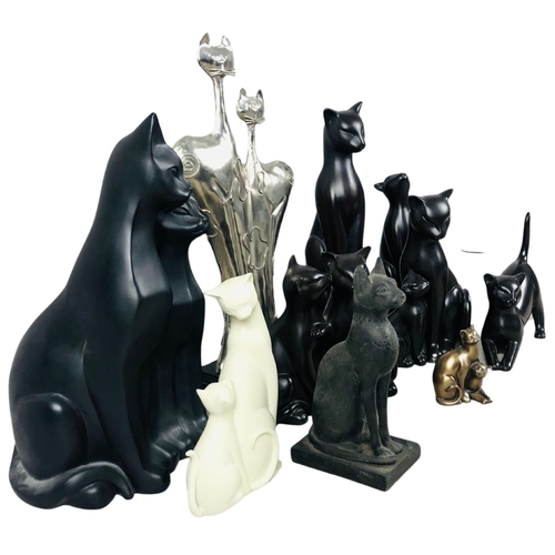 84 - Collection of modern cat ornaments