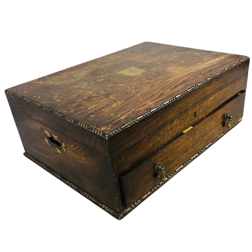 127 - Early 20thC Oak Cutlery Box