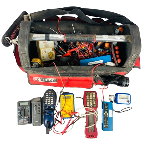 166 - Bag of electrical tradesman's tools, Facom Tool Bag