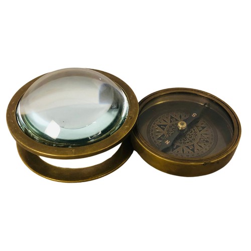 296 - A bubble compass and map magnifier ref 19