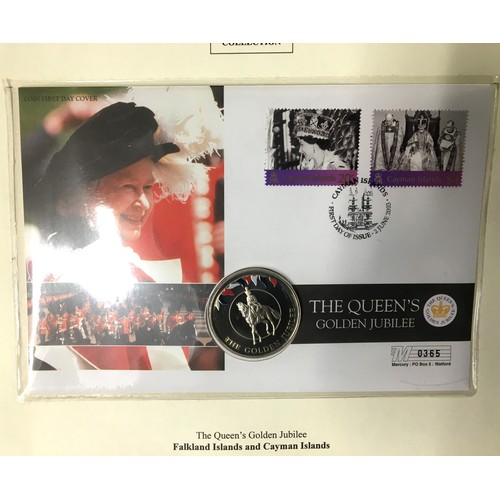 312 - Box of 26 x Westminster Golden Jubilee Luxury Coin Collection First Day Covers and Paperwork some un... 