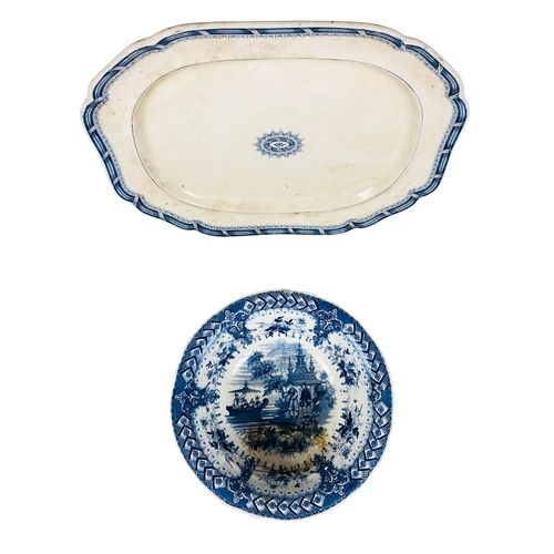 341 - Two 19th century large bowl & meat plate, including John Ridgway 'Star & Garter.