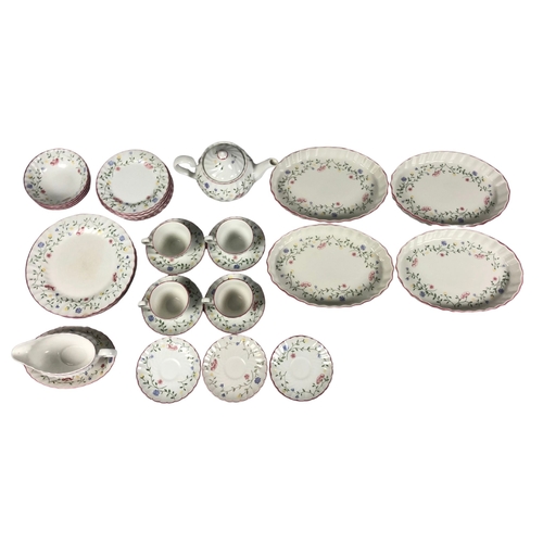 364 - Johnson Bros Tea Service Set and Flan Dishes