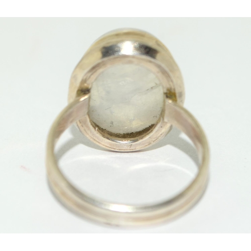 196 - 925 silver ladies moonstone ring size N