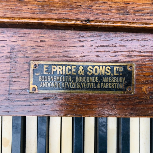 5 - Vintage Foot activated pedal organ by E. Price & Sons Ltd Bournemouth