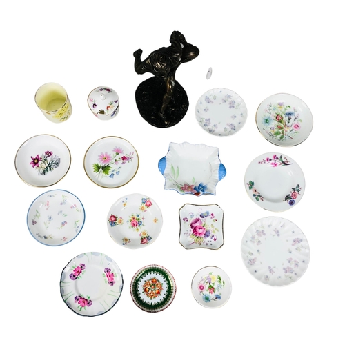 154 - Collection of Items to include a Rugby trophy and a quantity of plates and saucers