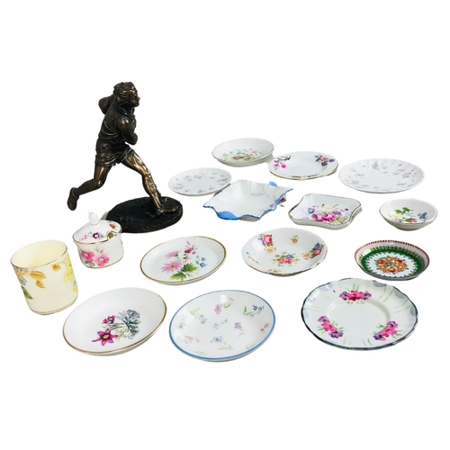 154 - Collection of Items to include a Rugby trophy and a quantity of plates and saucers